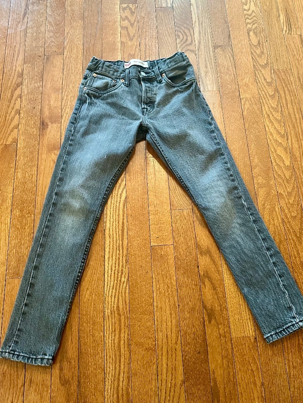 Levi's 501 Skinny Boys Jeans Size 10 Regular Gray Wash Denim